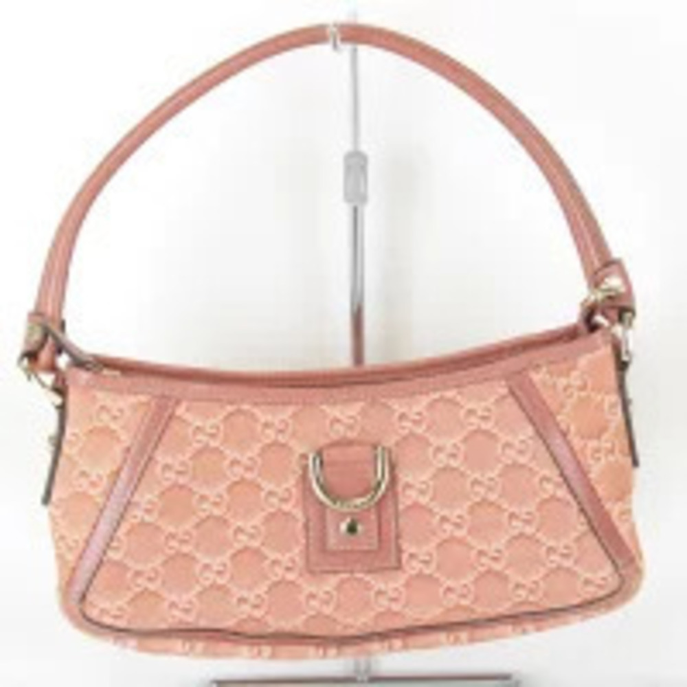 Gucci Abbey Handbag Suede Leather Pink